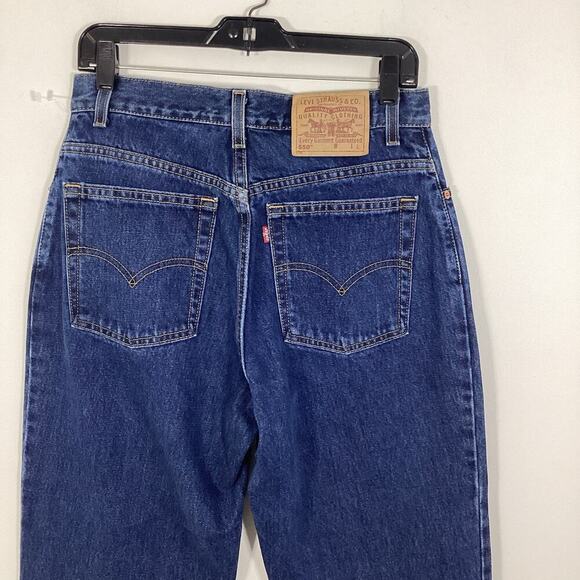 Levis Jeans Womens 12 Long Denim 550 Relaxed Fit Tapered Leg 90s Distressed USA - Picture 8 of 8